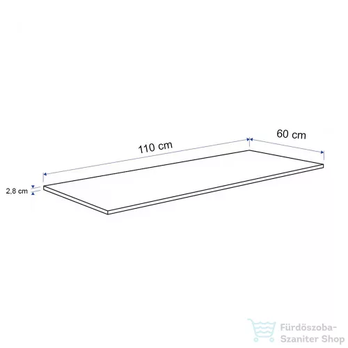 Leziter Konyhai munkalap 110 x 60 x 2,8 cm Sonoma tölgy SONOMA-KB110APLEY