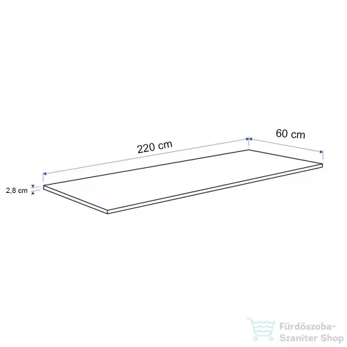 Leziter Konyhai munkalap 220 x 60 x 2,8 cm Sonoma tölgy SONOMA-KB280APLEY