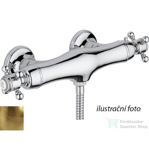 Sapho SASSARI fali termosztátos zuhanycsaptelep, zuhanyszett nélkül, bronz (SR245BR)