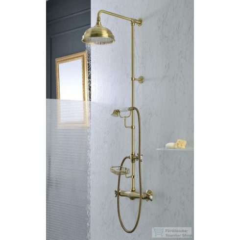 Sapho SASSARI zuhanyoszlop termosztátos csapteleppel, szappantartóval, fej- és retró kézizuhannyal, 1200mm, bronz SR321BR
