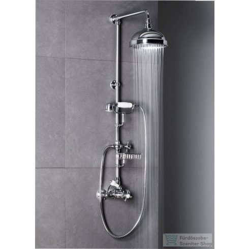 Sapho SASSARI zuhanyoszlop termosztátos csapteleppel, szappantartóval, fej- és retró kézizuhannyal, 1250mm, króm SR322