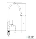 Sapho SILI mosogató-csaptelep, szilikon cső, 224/263/475mm, fekete/króm (SR426)