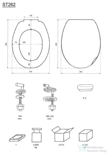 AQUALINE ALICANTE WC-ülőke, PP, fehér (ST262)