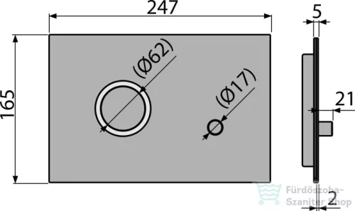 Alcaplast nyomólap rozsdamentes félmatt / rozsdamentes fényes STING INOX