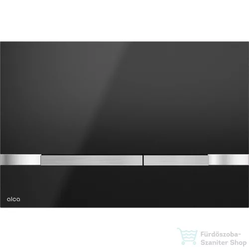 Alcaplast nyomólap fekete üveg STRIPE-GL1204