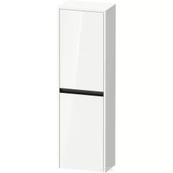   Duravit SIVIDA 132x40x24 cm-es, 2 ajtós középmagas szekrény fekete fogantyúval, balos, fényes fehér SV1319L22220000