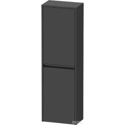  Duravit SIVIDA 132x40x24 cm-es, 2 ajtós középmagas szekrény fekete fogantyúval, balos, matt grafit SV1319L49490000