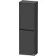 Duravit SIVIDA 132x40x24 cm-es, 2 ajtós középmagas szekrény fekete fogantyúval, balos, matt grafit SV1319L49490000
