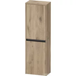   Duravit SIVIDA 132x40x24 cm-es, 2 ajtós középmagas szekrény fekete fogantyúval, balos, márványos tölgy SV1319L55550000