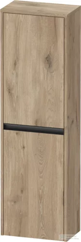 Duravit SIVIDA 132x40x24 cm-es, 2 ajtós középmagas szekrény fekete fogantyúval, balos, márványos tölgy SV1319L55550000