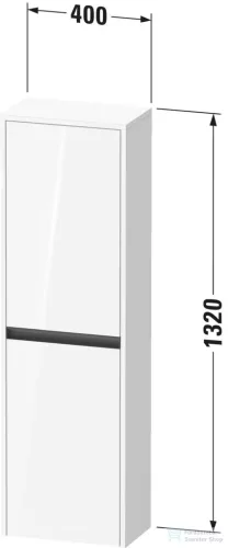 Duravit SIVIDA 132x40x24 cm-es, 2 ajtós középmagas szekrény fekete fogantyúval, balos, márványos tölgy SV1319L55550000