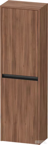 Duravit SIVIDA 132x40x24 cm-es, 2 ajtós középmagas szekrény fekete fogantyúval, balos, matt dió SV1319L79790000