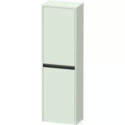   Duravit SIVIDA 132x40x24 cm-es, 2 ajtós középmagas szekrény fekete fogantyúval, balos, matt halványzöld SV1319LHHHH0000