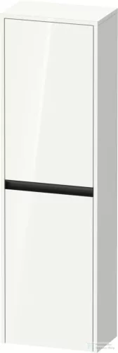 Duravit SIVIDA 132x40x24 cm-es, 2 ajtós középmagas szekrény fekete fogantyúval, jobbos, fényes fehér SV1319R22220000
