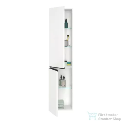 Duravit SIVIDA 176x40x37,4 cm-es, 2 ajtós szekrény fekete fogantyúval, balos, matt fehér SV1370LBD180000