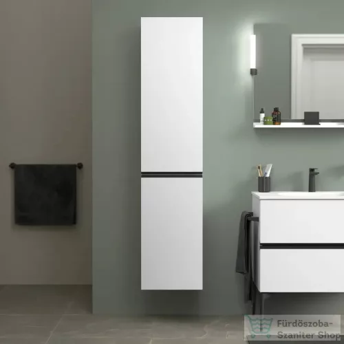 Duravit SIVIDA 176x40x37,4 cm-es, 2 ajtós szekrény fekete fogantyúval, balos, matt fehér SV1370LBD180000