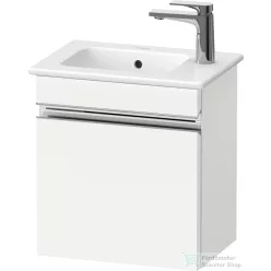   Duravit SIVIDA 40x28,7 cm-es, 1 ajtós alsószekrény króm színű fogantyúval, mosdó és csaptelep nélkül, balos, matt fehér SV4642L10180000