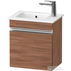   Duravit SIVIDA 40x28,7 cm-es, 1 ajtós alsószekrény króm színű fogantyúval, mosdó és csaptelep nélkül, balos, matt dió SV4642L10790000