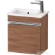 Duravit SIVIDA 40x28,7 cm-es, 1 ajtós alsószekrény króm színű fogantyúval, mosdó és csaptelep nélkül, balos, matt dió SV4642L10790000