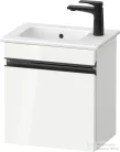 Duravit SIVIDA 40x28,7 cm-es, 1 ajtós alsószekrény fekete színű fogantyúval, mosdó és csaptelep nélkül, balos, fényes fehér SV4642LBD220000
