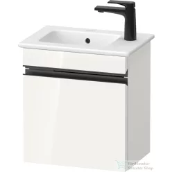   Duravit SIVIDA 40x28,7 cm-es, 1 ajtós alsószekrény fekete színű fogantyúval, mosdó és csaptelep nélkül, balos, fényes fehér SV4642LBD220000