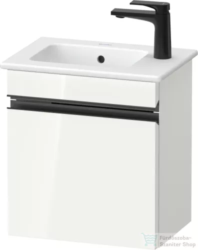 Duravit SIVIDA 40x28,7 cm-es, 1 ajtós alsószekrény fekete színű fogantyúval, mosdó és csaptelep nélkül, balos, fényes fehér SV4642LBD220000