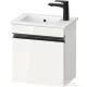 Duravit SIVIDA 40x28,7 cm-es, 1 ajtós alsószekrény fekete színű fogantyúval, mosdó és csaptelep nélkül, balos, fényes fehér SV4642LBD220000