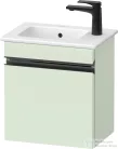 Duravit SIVIDA 40x28,7 cm-es, 1 ajtós alsószekrény fekete színű fogantyúval, mosdó és csaptelep nélkül, balos, matt halványzöld SV4642LBDHH0000
