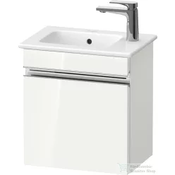   Duravit SIVIDA 40x28,7 cm-es, 1 ajtós alsószekrény króm színű fogantyúval, mosdó és csaptelep nélkül, jobbos, fényes fehér SV4642R10220000