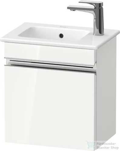 Duravit SIVIDA 40x28,7 cm-es, 1 ajtós alsószekrény króm színű fogantyúval, mosdó és csaptelep nélkül, jobbos, fényes fehér SV4642R10220000