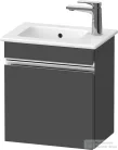 Duravit SIVIDA 40x28,7 cm-es, 1 ajtós alsószekrény króm színű fogantyúval, mosdó és csaptelep nélkül, jobbos, matt grafit SV4642R10490000