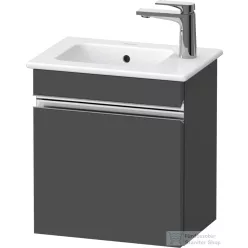   Duravit SIVIDA 40x28,7 cm-es, 1 ajtós alsószekrény króm színű fogantyúval, mosdó és csaptelep nélkül, jobbos, matt grafit SV4642R10490000