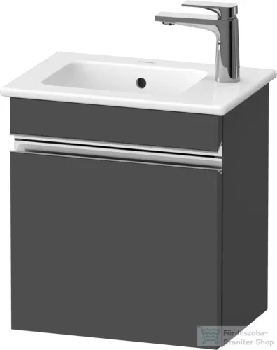 Duravit SIVIDA 40x28,7 cm-es, 1 ajtós alsószekrény króm színű fogantyúval, mosdó és csaptelep nélkül, jobbos, matt grafit SV4642R10490000