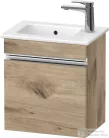 Duravit SIVIDA 40x28,7 cm-es, 1 ajtós alsószekrény króm színű fogantyúval, mosdó és csaptelep nélkül, jobbos, márványos tölgy SV4642R10550000