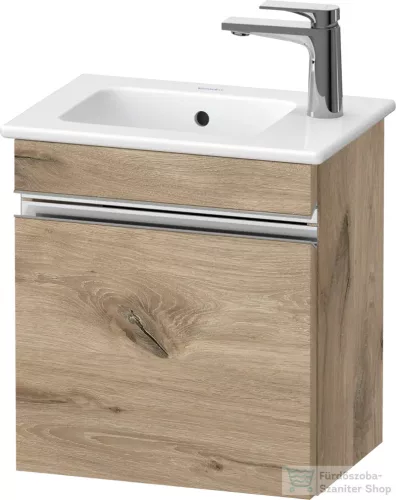 Duravit SIVIDA 40x28,7 cm-es, 1 ajtós alsószekrény króm színű fogantyúval, mosdó és csaptelep nélkül, jobbos, márványos tölgy SV4642R10550000