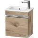 Duravit SIVIDA 40x28,7 cm-es, 1 ajtós alsószekrény króm színű fogantyúval, mosdó és csaptelep nélkül, jobbos, márványos tölgy SV4642R10550000