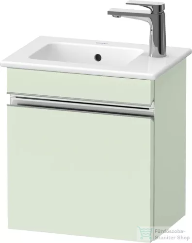 Duravit SIVIDA 40x28,7 cm-es, 1 ajtós alsószekrény króm színű fogantyúval, mosdó és csaptelep nélkül, jobbos, matt halványzöld SV4642R10HH0000