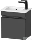 Duravit SIVIDA 40x28,7 cm-es, 1 ajtós alsószekrény fekete színű fogantyúval, mosdó és csaptelep nélkül, jobbos, matt grafit SV4642RBD490000