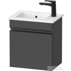   Duravit SIVIDA 40x28,7 cm-es, 1 ajtós alsószekrény fekete színű fogantyúval, mosdó és csaptelep nélkül, jobbos, matt grafit SV4642RBD490000