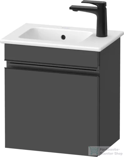 Duravit SIVIDA 40x28,7 cm-es, 1 ajtós alsószekrény fekete színű fogantyúval, mosdó és csaptelep nélkül, jobbos, matt grafit SV4642RBD490000