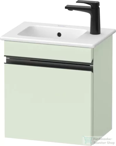 Duravit SIVIDA 40x28,7 cm-es, 1 ajtós alsószekrény fekete színű fogantyúval, mosdó és csaptelep nélkül, jobbos, matt halványzöld SV4642RBDHH0000