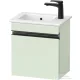 Duravit SIVIDA 40x28,7 cm-es, 1 ajtós alsószekrény fekete színű fogantyúval, mosdó és csaptelep nélkül, jobbos, matt halványzöld SV4642RBDHH0000