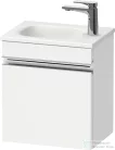 Duravit SIVIDA 40x29,5 cm-es, 1 ajtós alsószekrény króm színű fogantyúval, mosdó és csaptelep nélkül, balos, matt fehér SV4649L10180000