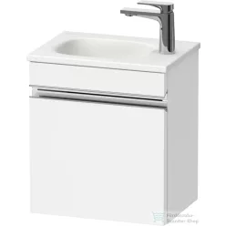   Duravit SIVIDA 40x29,5 cm-es, 1 ajtós alsószekrény króm színű fogantyúval, mosdó és csaptelep nélkül, balos, matt fehér SV4649L10180000