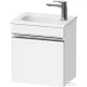 Duravit SIVIDA 40x29,5 cm-es, 1 ajtós alsószekrény króm színű fogantyúval, mosdó és csaptelep nélkül, balos, matt fehér SV4649L10180000