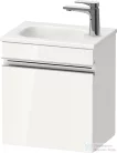 Duravit SIVIDA 40x29,5 cm-es, 1 ajtós alsószekrény króm színű fogantyúval, mosdó és csaptelep nélkül, balos, fényes fehér SV4649L10220000