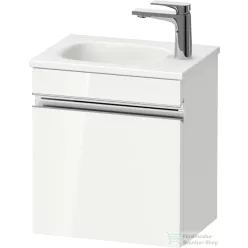   Duravit SIVIDA 40x29,5 cm-es, 1 ajtós alsószekrény króm színű fogantyúval, mosdó és csaptelep nélkül, balos, fényes fehér SV4649L10220000