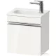 Duravit SIVIDA 40x29,5 cm-es, 1 ajtós alsószekrény króm színű fogantyúval, mosdó és csaptelep nélkül, balos, fényes fehér SV4649L10220000