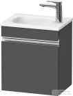 Duravit SIVIDA 40x29,5 cm-es, 1 ajtós alsószekrény króm színű fogantyúval, mosdó és csaptelep nélkül, balos, matt grafit SV4649L10490000