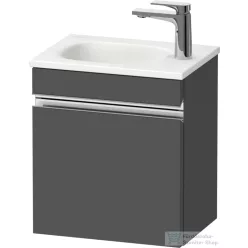   Duravit SIVIDA 40x29,5 cm-es, 1 ajtós alsószekrény króm színű fogantyúval, mosdó és csaptelep nélkül, balos, matt grafit SV4649L10490000
